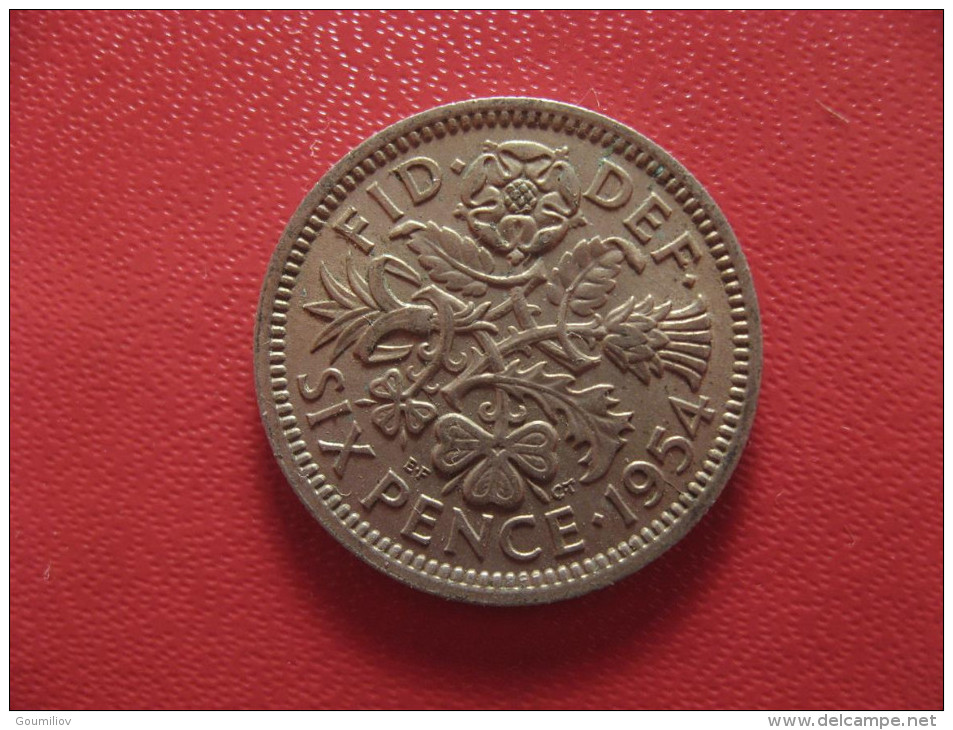 Grande-Bretagne - UK - 6 Pence 1954 Elizabeth II 2227 - H. 6 Pence