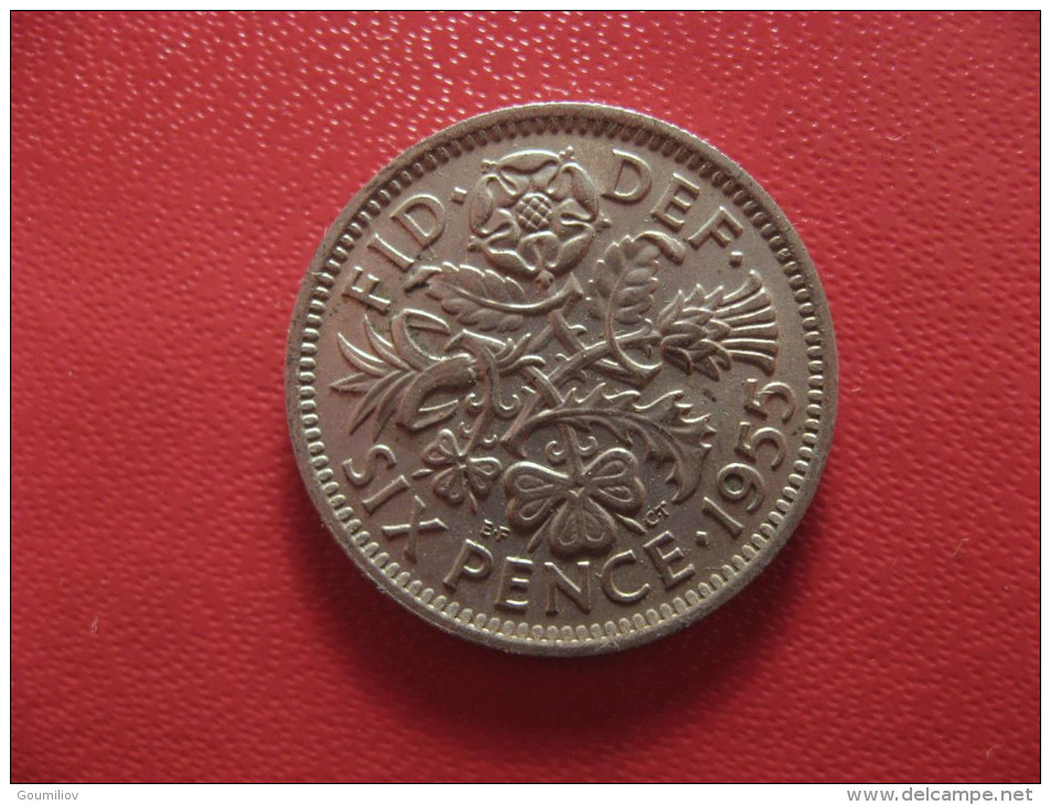 Grande-Bretagne - UK - 6 Pence 1955 Elizabeth II 2229 - H. 6 Pence