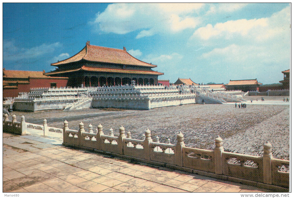 PECHINO  THE HALL OF SUPREME HARMONY IN THE FORBIDDEN CITY  (TIMBRI HONG KONG)     (VIAGGIATA) - Cina