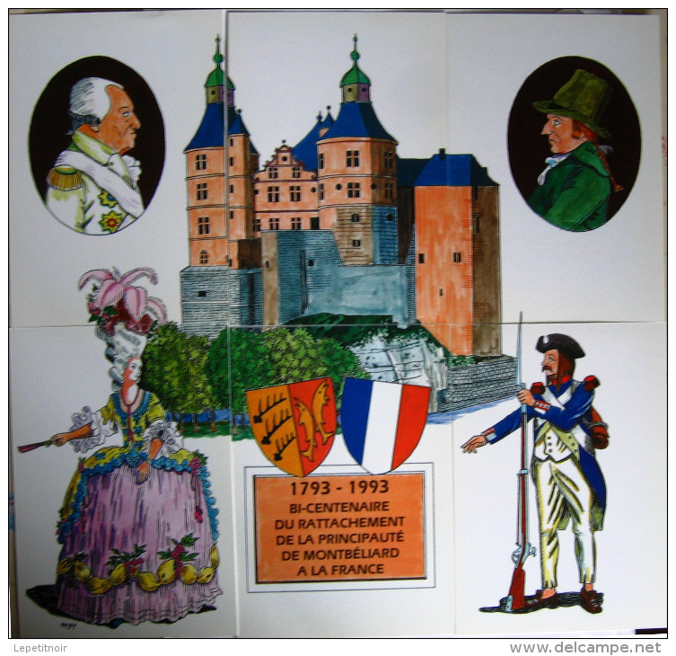 Montbéliard Puzzle De 6 Cartes Bicentenaire 1993 Château Jean-Marie Petey - Petey