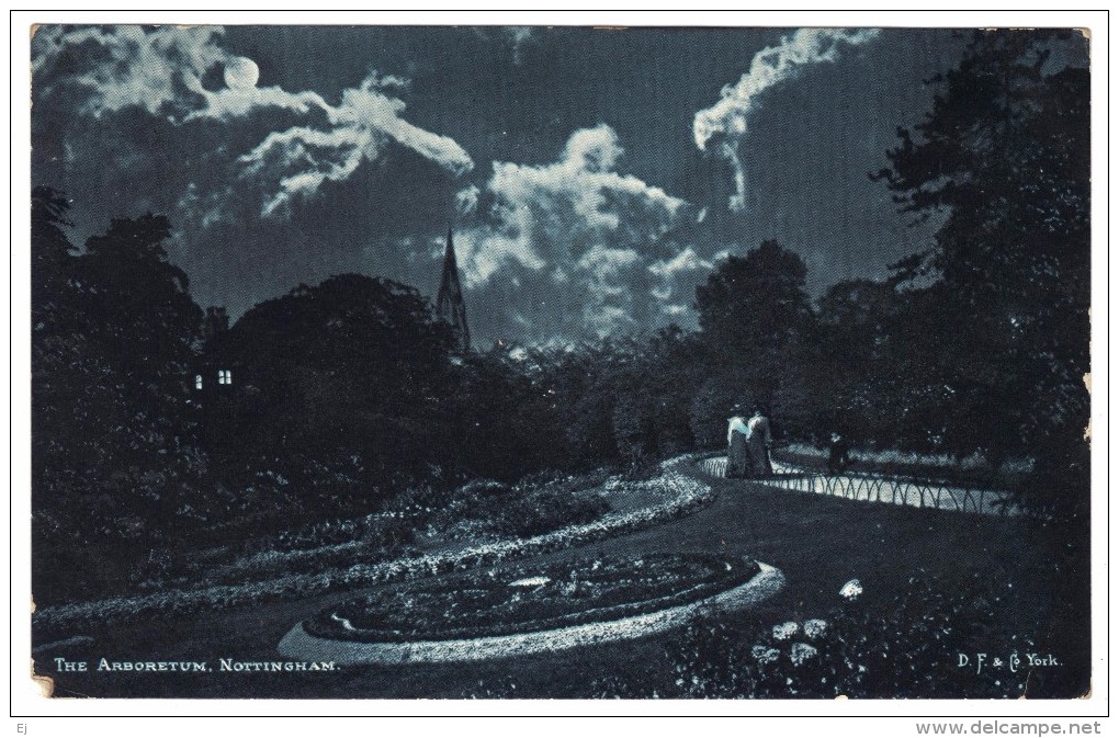 The Arboretum, Nottingham - Moonlight - D F & Co Postmark 1904 - Nottingham