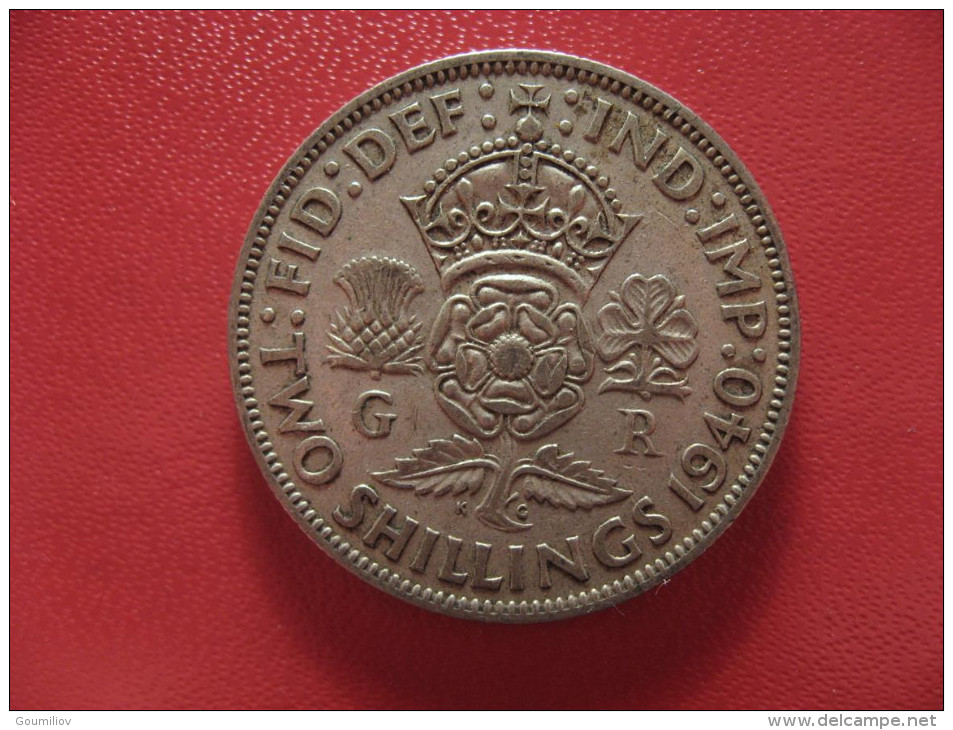 Grande-Bretagne - UK - 2 Shillings 1940 George VI 2109 - J. 1 Florin / 2 Schillings