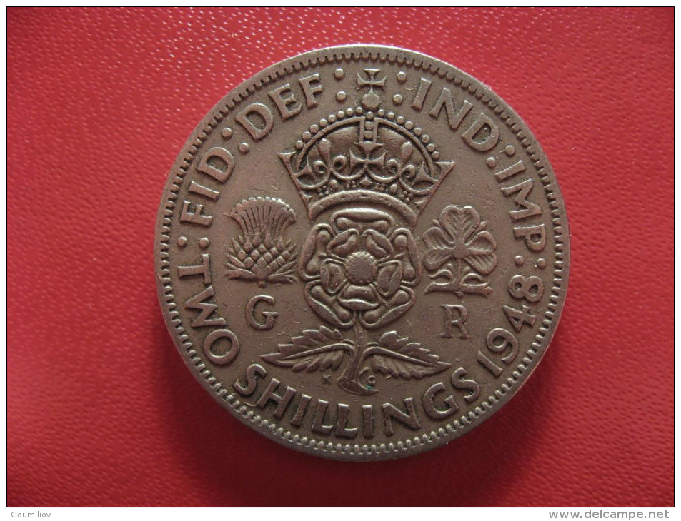 Grande-Bretagne - UK - 2 Shillings 1948 George VI 2096 - J. 1 Florin / 2 Schillings