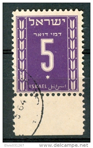 Israel - 1949, Michel/Philex No. : 7, - Portomarken - USED - *** - Full Tab - Oblitérés (avec Tabs)