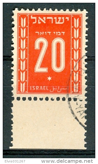 Israel - 1949, Michel/Philex No. : 8, - Portomarken - USED - *** - Full Tab - Oblitérés (avec Tabs)