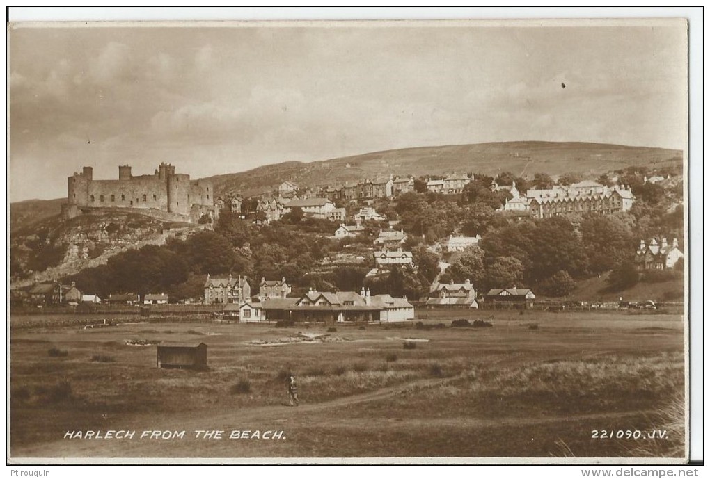 HARLECH FROM THE BEACH - 221090 J.V. - Merionethshire