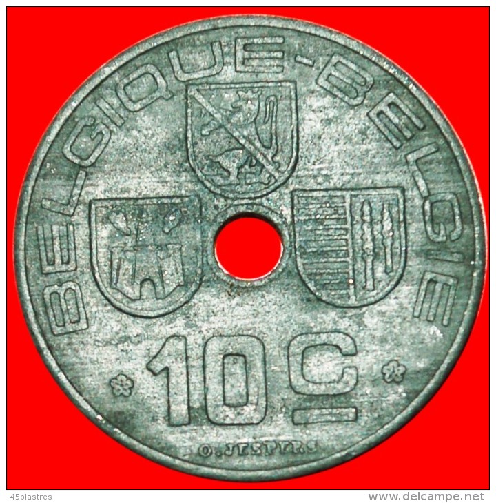 * OCCUPATION BY GERMANY ~ FRENCH LEGEND: BELGIUM ★10 CENTIMES 1943! LEOPOLD III (1934-1950) LOW START&#9733;NO RESERVE! - 10 Centesimi