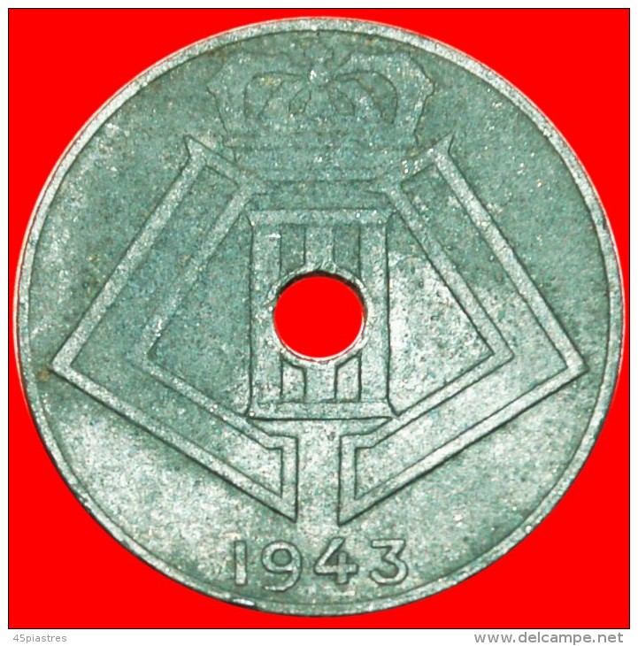 * OCCUPATION BY GERMANY ~ FRENCH LEGEND: BELGIUM ★10 CENTIMES 1943! LEOPOLD III (1934-1950) LOW START&#9733;NO RESERVE! - 10 Cent