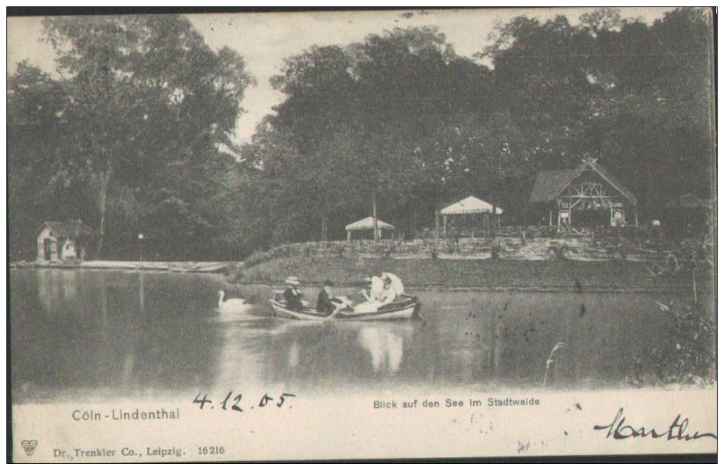 Köln Am Rhein, Cöln-Lindenthal, See Im Stadtwald, Postkarte, Nordhrein-Westfalen - Koeln