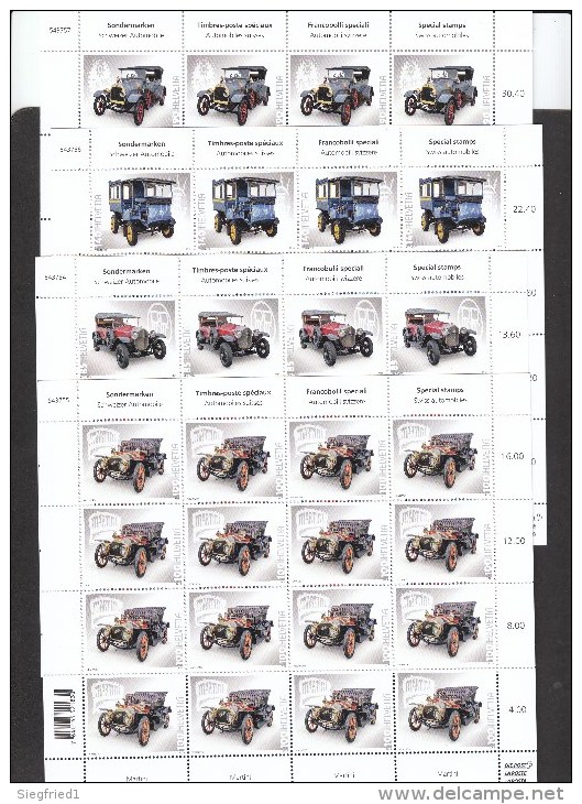 Schweiz **  Schweizer Automobile Neuheiten September 2015 Kleinbogen  Postpreis 82,40 CHF - Unused Stamps