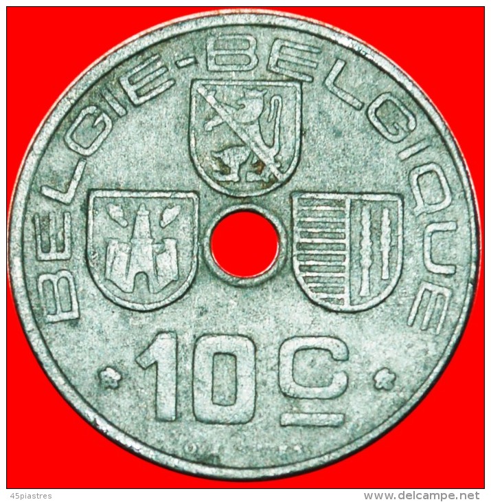 * OCCUPATION BY GERMANY ~ DUTCH LEGEND: BELGIUM ★10 CENTIMES 1943! LEOPOLD III (1934-1950) LOW START&#9733;NO RESERVE! - 10 Cent