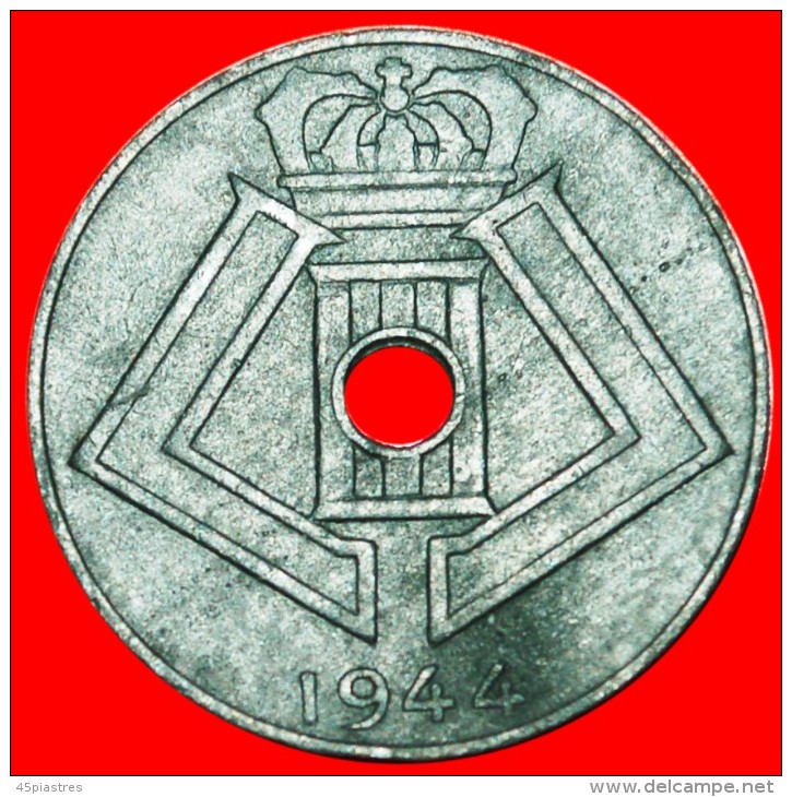 * OCCUPATION BY GERMANY ~ DUTCH LEGEND: BELGIUM ★10 CENTIMES 1944! LEOPOLD III (1934-1950) LOW START&#9733;NO RESERVE! - 10 Cents