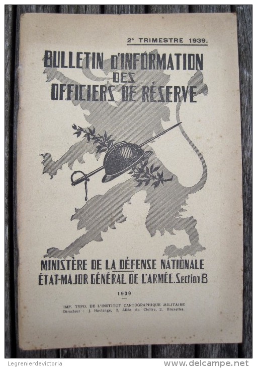 T15 / Bulletin D´ Information Des Officiers De Réserve - 2ème Trimestre 1939 - Other & Unclassified