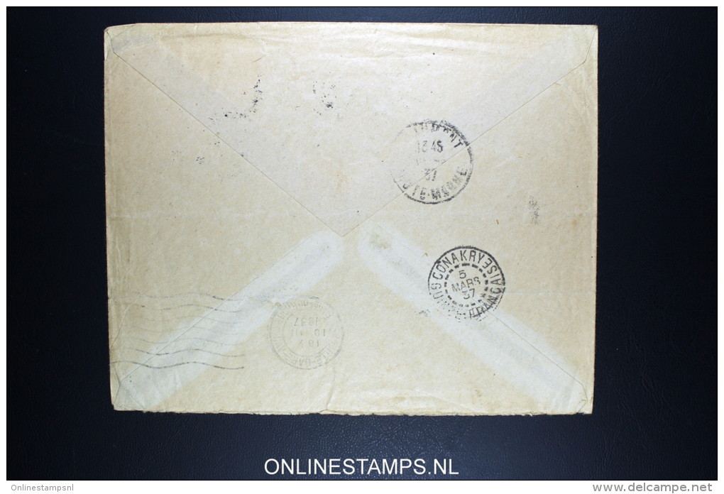 Guinee Mars 1937 - 1er Voyage CONAKRY -Chaumont Par Aéromaritime Et Air-France - Cartas & Documentos