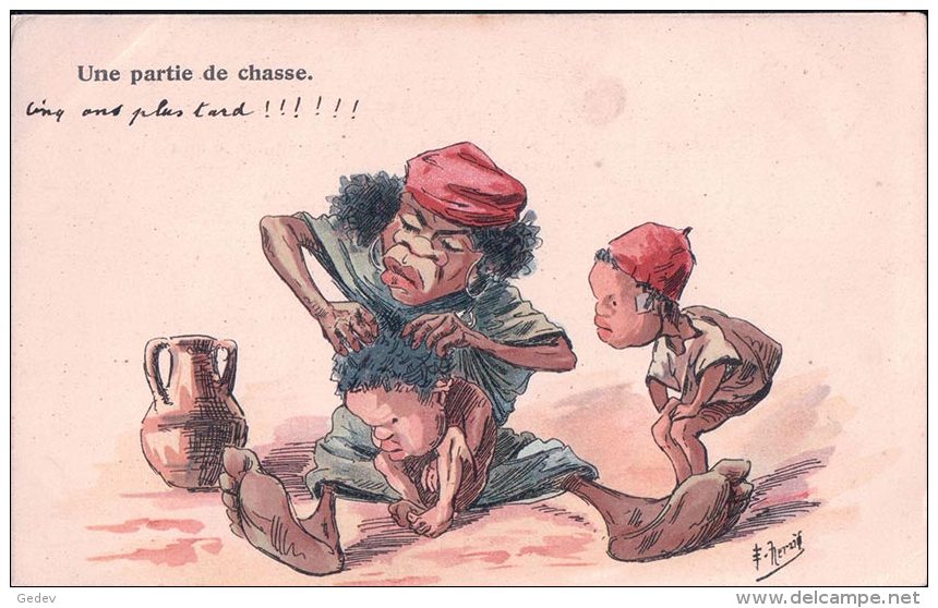 E. Herzig, Une Partie De Chasse, Algerie, Humour, Litho (4878) - Sonstige & Ohne Zuordnung