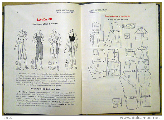 1951-1952 Lot 3 Livres  Corte Sistema Marti :Modisteria-Sastreria-Lenceria Con Mucho Patrons Y Ilustracions Vintage - Craft, Manual Arts