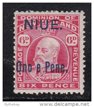 Niue MH Scott #15 SG #18 NIUE Overprint On NZ 6p Edward VII - Niue