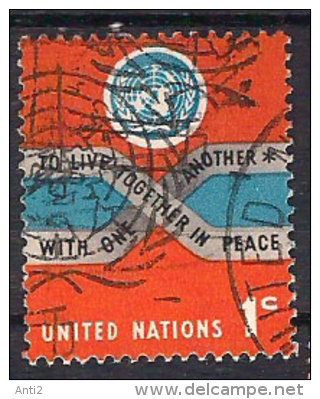 United Nations 1965 Inscription "to Live In Peace With One Another". Mi 156 Cancelled - Oblitérés