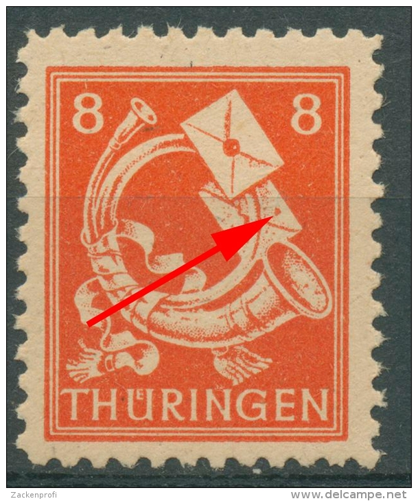 SBZ Thüringen Freimarke Mit Plattenfehler 96 AX W VII Postfrisch - Mint