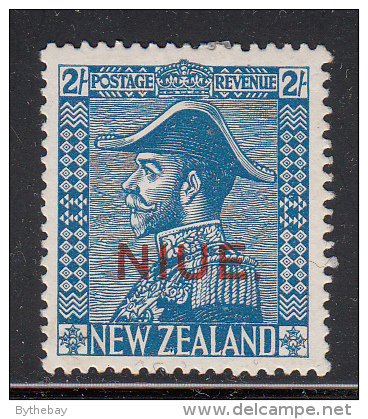 Niue MH Scott #47 SG #49 Niue Overprint On NZ 2sh George V, Blue Variety - Niue