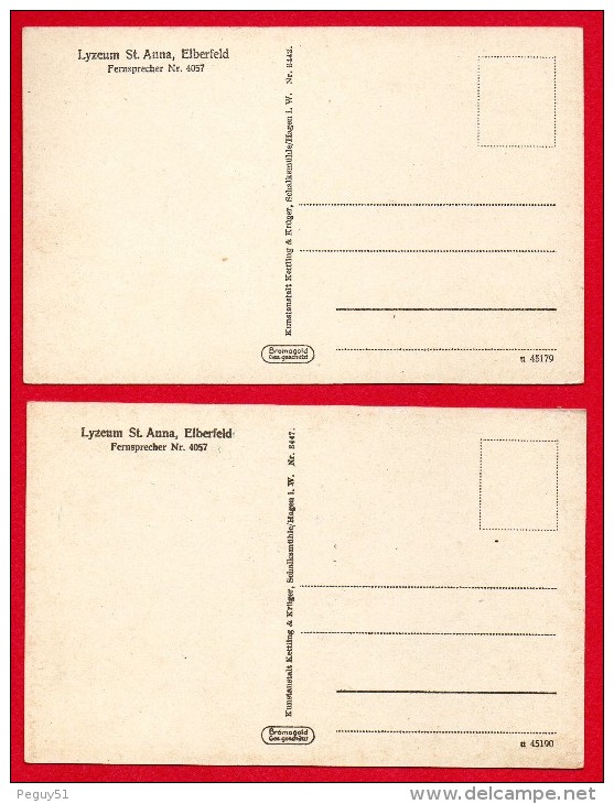 Elberfeld (Wuppertal). Lot de 9 cartes. Lyzeum Sankt Anna. Lycée Sainte-Anne. ( Avant 1929)