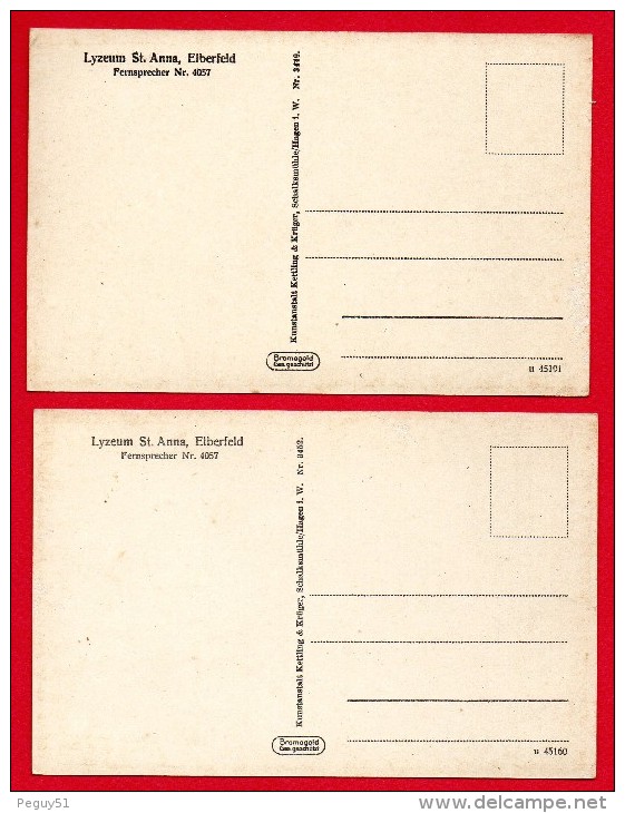 Elberfeld (Wuppertal). Lot de 9 cartes. Lyzeum Sankt Anna. Lycée Sainte-Anne. ( Avant 1929)