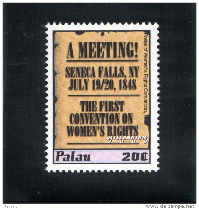 Palau 2000 Mi. 1599 MNH, Developments 1800-1850, Poster Of Women´s Rights Convention (1848) - Mujeres Famosas