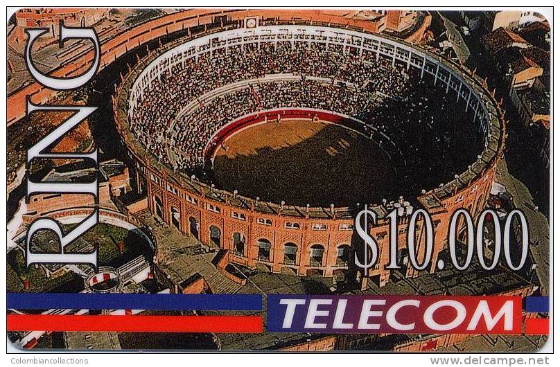 Lote TT34, Colombia, Tarjetas Telefonicas, Phone Cards, Telecom, Plaza De Toros La Santa Maria, Bullring, Mint - Colombia