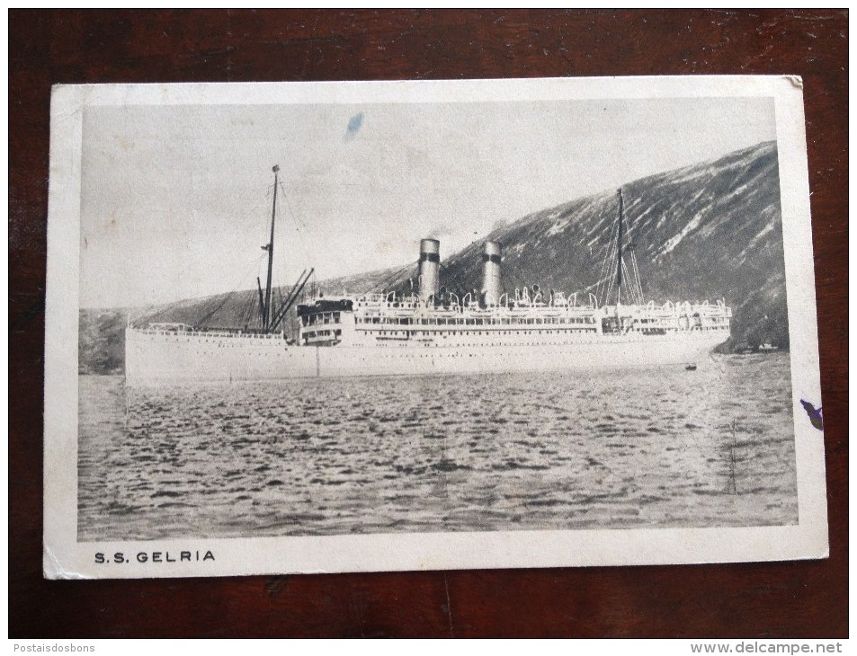 877- Steamers Liners Paquebot Ship Boat SS GELRIA  Lloyd Royal Amsterdam 1930 - Paquebots