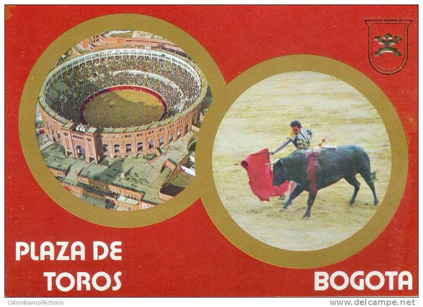Lote PEP241, Colombia, Postal, Postcard, Bogota, Plaza De Toros De Santamaria, Bullfight Ring, Not Perfect, Spots Back - Colombia