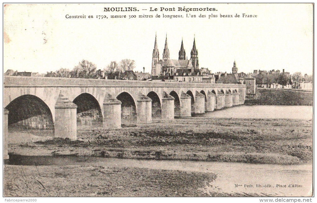 CPA 03 (Allier) Moulins - Le Pont Régemortes TBE 1909 - Moulins