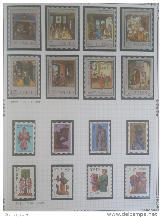 Paintings P-R Poland 1961-1970 Large MNH lot, all paintings, 11 Large Album Pages, 20 Diff Issues, 103 Diff stamps &amp;