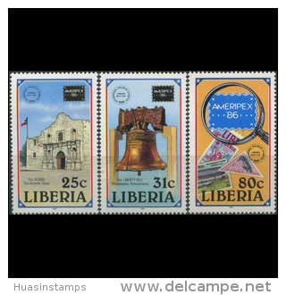 LIBERIA 1986 - Scott# 1043-5 Amepex Set Of 3 MNH - Liberia