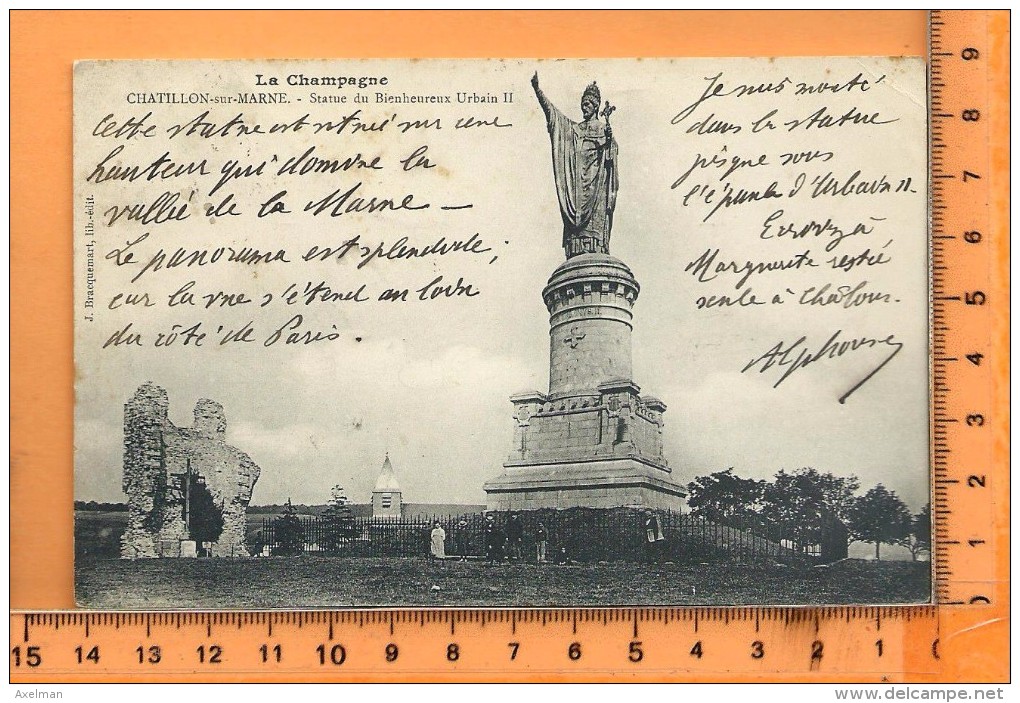 CHATILLON-SUR-MARNE: Statue Du Bienheureux Urbain II - Châtillon-sur-Marne