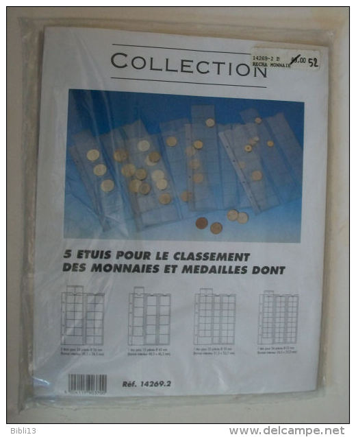 ENSEMBLE DE FEUILLETS ETUIS CLASSEURS MONNAIES MEDAILLES LOT DE 5 FEUILLETS NEUFS (3  Ensembles De Disponibles) - Material