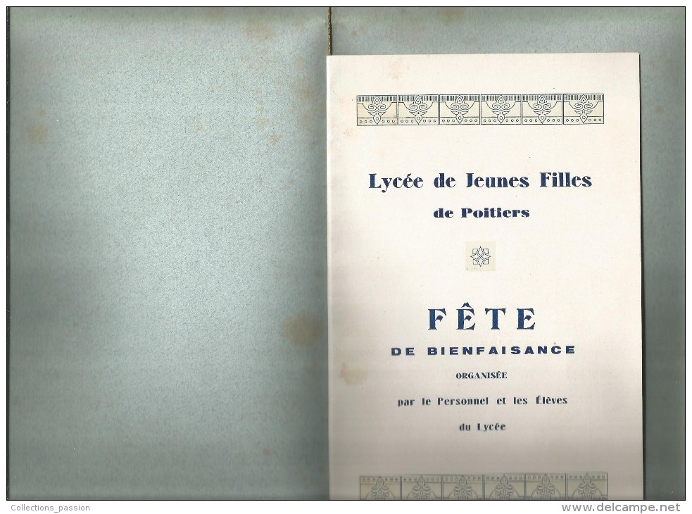 Programme  , Illustration D'aprés C. Vernet , Lycée De Jeunes Filles De Poitiers , 3 Scans , Frais Fr : 1.55€ - Programmes