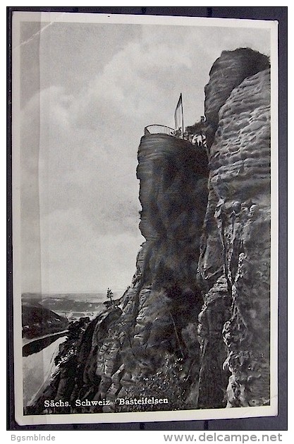 Alte Karte "Sächsische Schweiz BASTEIFELSEN" Königstein 1943 - Bastei (sächs. Schweiz)