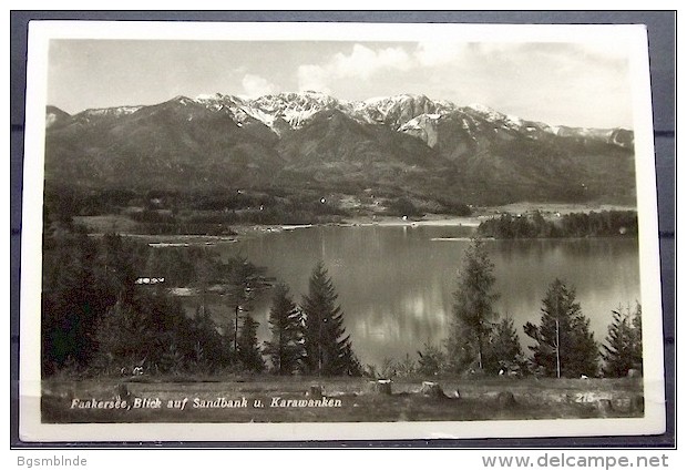 Alte Karte "Faakersee, Blick Auf Sandbank Und Karawanken" 1941 - Faakersee-Orte