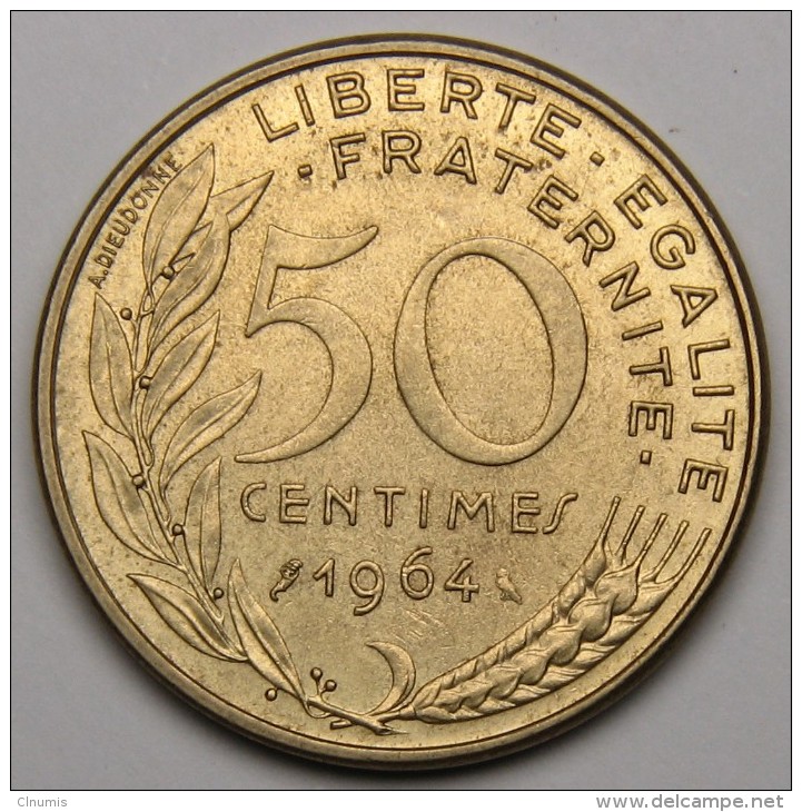 50C Marianne 1964 - Bronze-aluminium - V° République : En Francs (1958 - 2002) - Autres & Non Classés