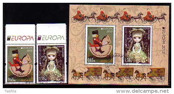 BULGARIA \ BULGARIE - 2015 - Europa / Europe - Cept -  Old Toys - 2v + S/S Obl. - 2015