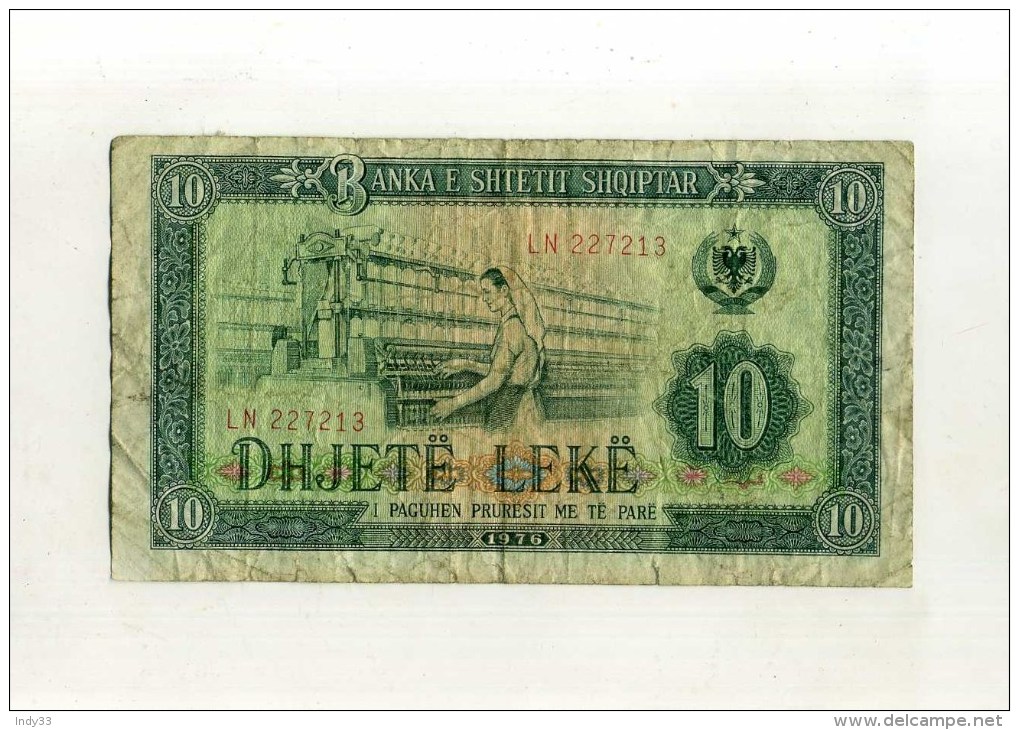 - ALBANIE . BILLET 10 L. 1976 . - Albanie