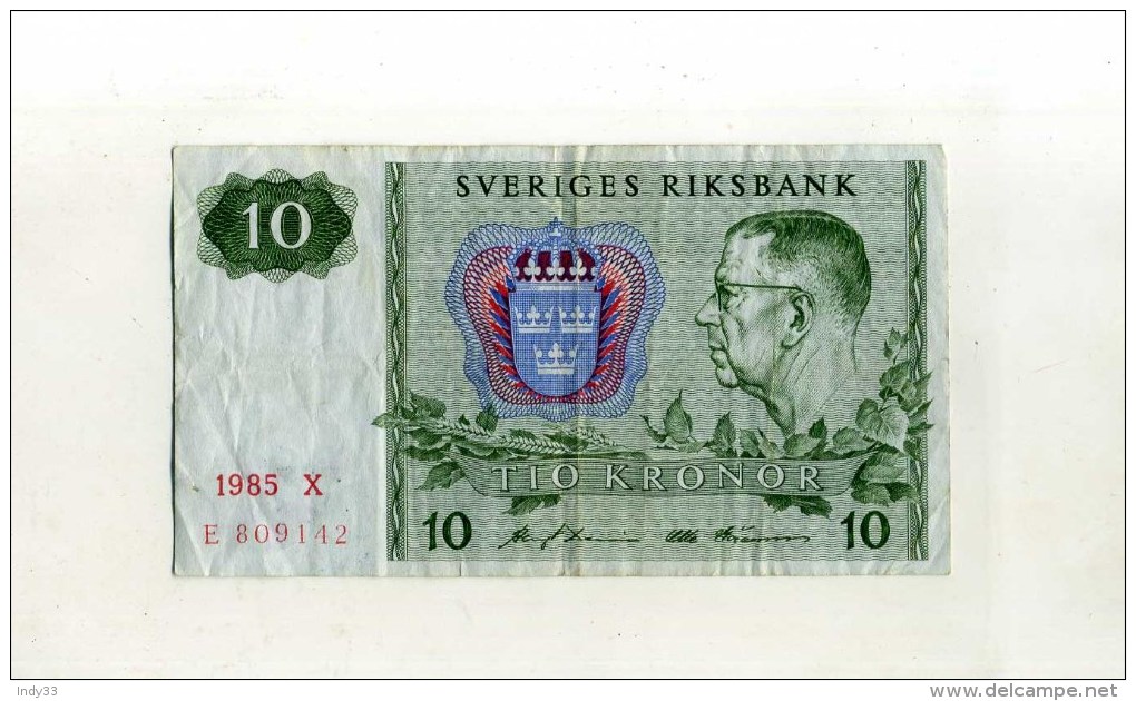 - SUEDE . BILLET 10 KR. 1985 . - Svezia