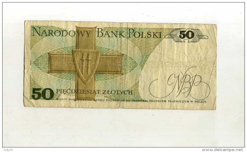 - POLOGNE . BILLET 50 ZL. 1986 . - Poland