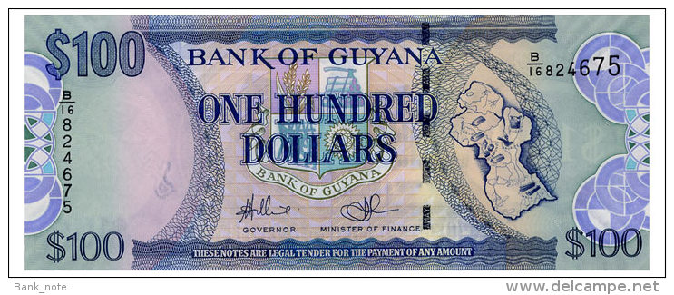 GUYANA 100 DOLLARS ND(1999) Pick 31 Unc - Guyana