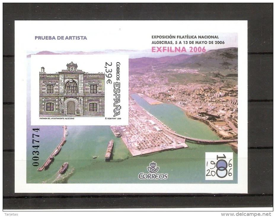 Nº 92 PRUEBA DE LUJO DE ESPAÑA DE EXFILNA 2006 DE ALGECIRAS - Ensayos & Reimpresiones