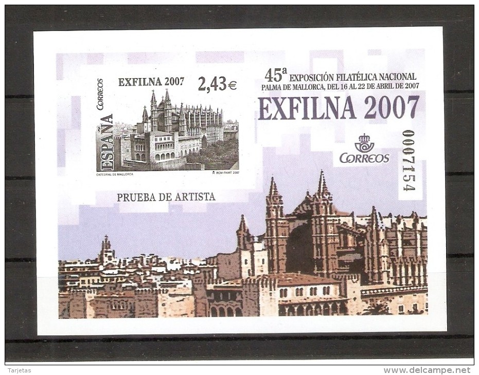 Nº 94 PRUEBA DE LUJO DE ESPAÑA DE EXFILNA 2007 DE MALLORCA - Ensayos & Reimpresiones