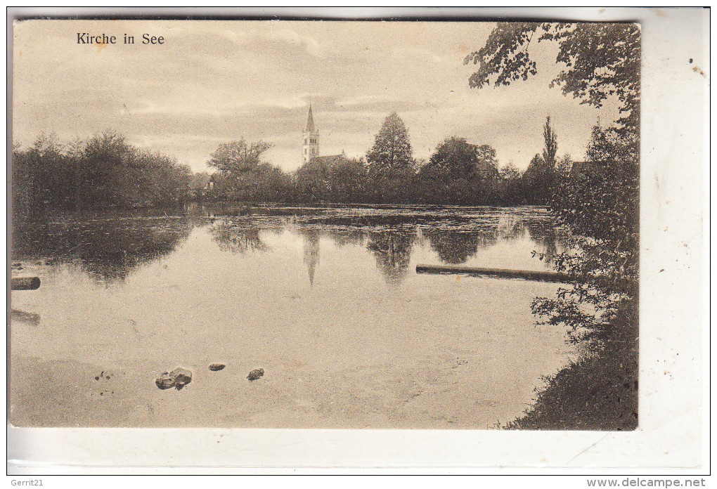 0-8920 NIESKY - SEE, Kirche, Dorfansicht, 1912 - Niesky