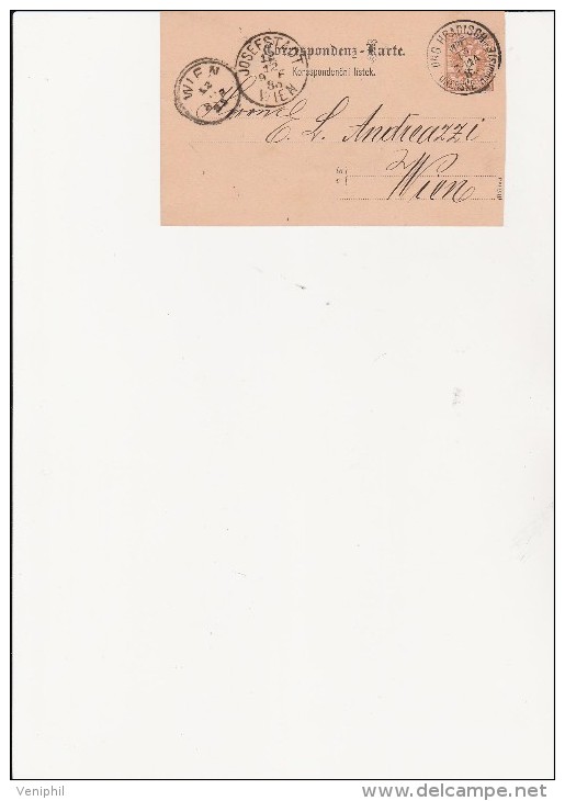 AUTRICHE -ENTIER POSTAL VOYAGE CAD 1885 - Andere & Zonder Classificatie