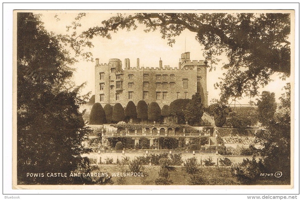 RB 1056 - 1935 Postcard - Powis Castle &amp; Gardens - Welshpool Montgomeryshire Wales - Montgomeryshire