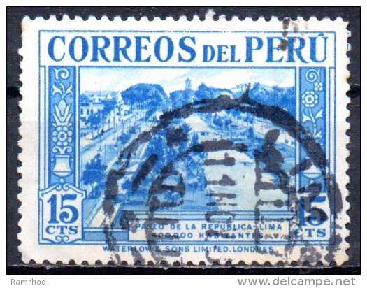 PERU 1936 Paseo De La Republica, Lima -  15c - Turquoise   FU - Peru